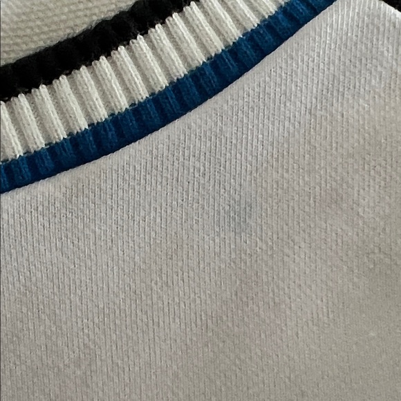 Adidas white blue black sweatshirt cotton blend Run Baggy sweat size Large - Picture 9 of 11